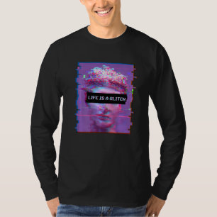 Vaporwave Aesthetic David Statue Life är en Glitch T Shirt