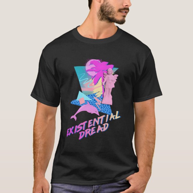 Vaporwave Aesthetic Existing Dread Dolphin Ange T Shirt (Framsida)