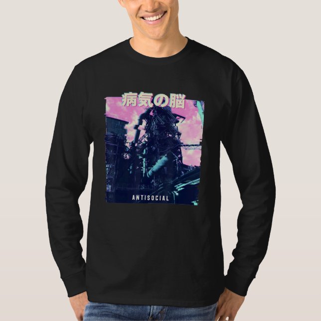 Vaporwave Aesthetic Glitch 80 s Retro Maskin T Shirt (Framsida)