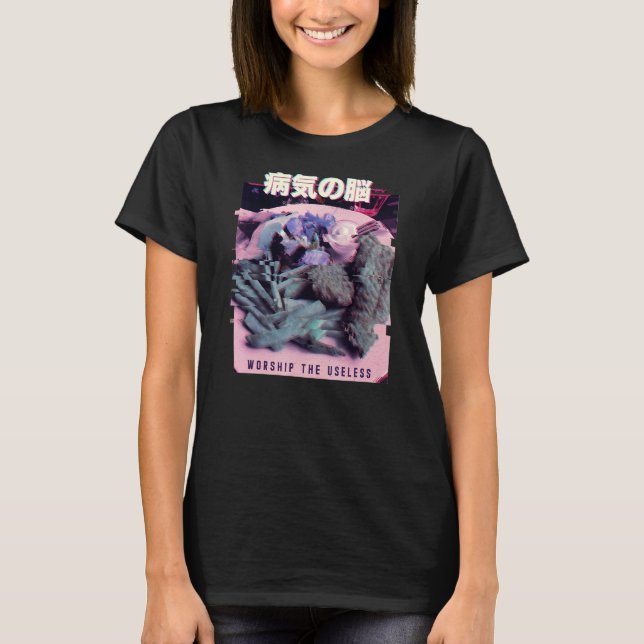 Vaporwave Aesthetic Glitch 80s Retro T Shirt (Framsida)