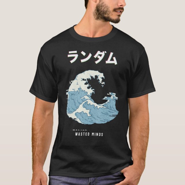 Vaporwave Aesthetic Glitch 80s Retro Underbar Wave T Shirt (Framsida)