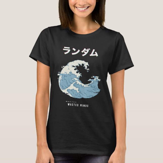 Vaporwave Aesthetic Glitch 80s Retro Underbar Wave T Shirt (Framsida)