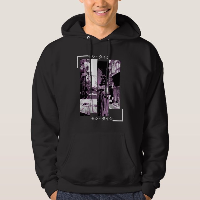 Vaporwave Aesthetic Japan Style 80s 90s Tokyo Osak Hoodie (Framsida)
