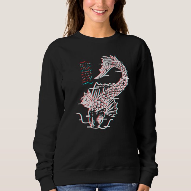 Vaporwave Aesthetic Japanska Koi Fish T Shirt (Framsida)
