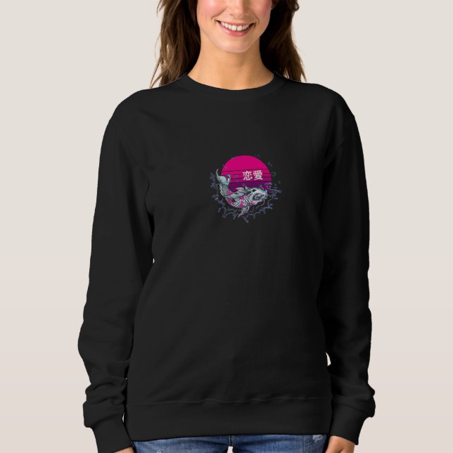 Vaporwave Aesthetic Japanska Koi Fish T Shirt (Framsida)