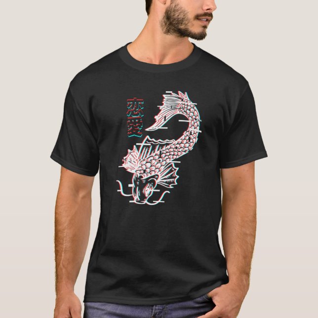 Vaporwave Aesthetic Japanska Koi Fish T Shirt (Framsida)