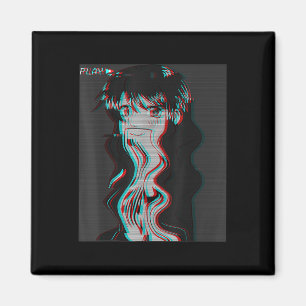 Vaporwave Aesthetic Ledsen Anime Girl Retro Eboyr Magnet