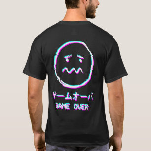 Vaporwave Aesthetic Ledsen Ansikte Harajuku Japans T Shirt