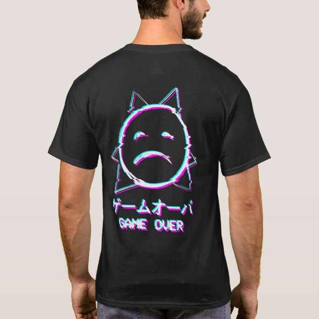 Vaporwave Aesthetic Ledsen Girl Ledsen Boy Game ov T Shirt (Baksida)