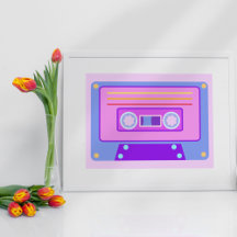 Vaporwave Aesthetic Lilac 90 s Audio Cassette