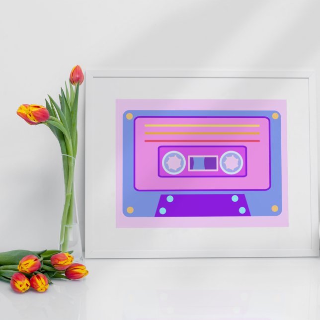 Vaporwave Aesthetic Lilac 90 s Audio Cassette Poster (Skapare uppladdad)