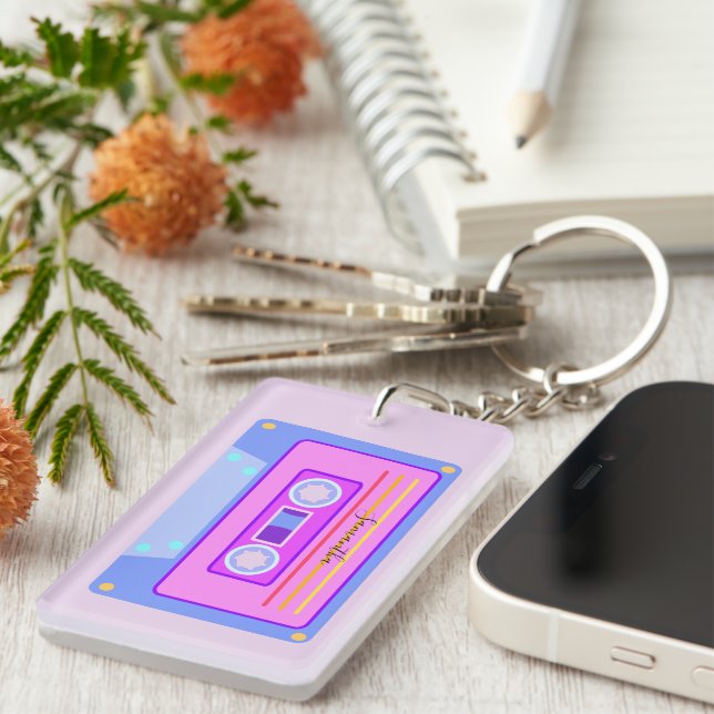 Vaporwave Aesthetic Retro Rosa 90s Audio Cassette (Högra Framsidan)