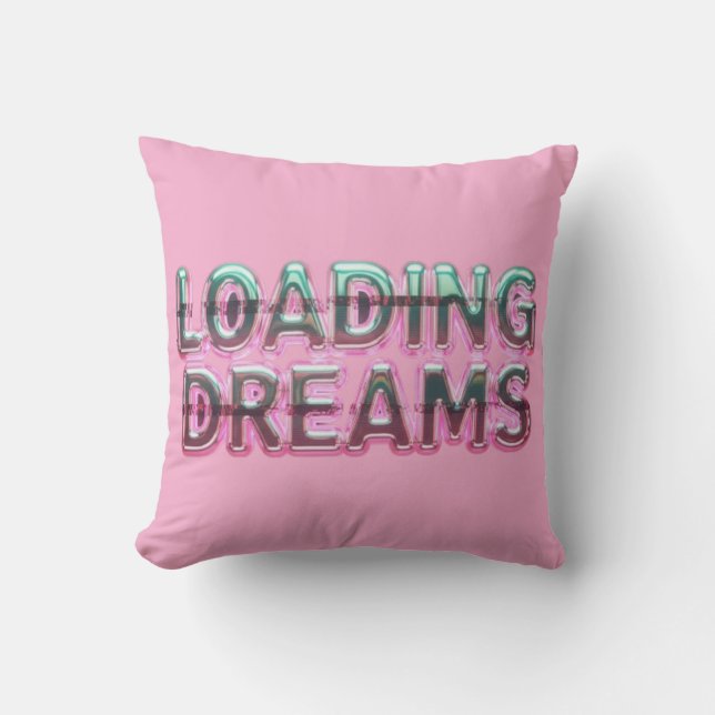 Vaporwave Aesthetics with Glitch Effect and Neon  Kudde (Framsida)