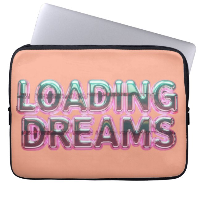 Vaporwave Aesthetics with Glitch Effect and Neon  Laptop Fodral (Framsidan)