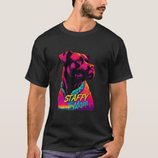 Vaporwave American Staffordshire Terrier Mom Futur T Shirt