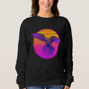 Vaporwave Ara Papegoja Tropisk Fågel Fågelskådning T Shirt