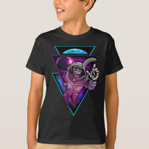 Vaporwave Astronaut Space Art Monkey Banana T Shirt