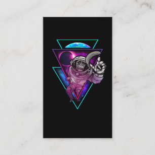 Vaporwave Astronaut Space Art Monkey Banana Visitkort