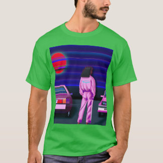 Vaporwave Bil Synthwave Tjej vänner vän pojke T Shirt