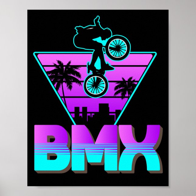 Vaporwave BMX Bike Boys Bicycle Poster (Framsidan)