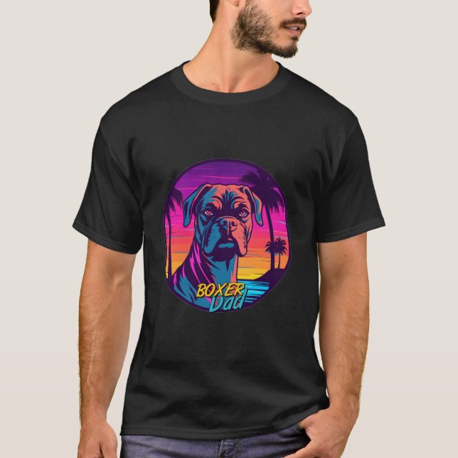 Vaporwave Boxer Pappa Futuristisk Boxer T Shirt (Framsida)