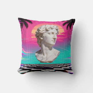 Vaporwave Bust Pillow: Retro-Futuristic Home Decor Kudde