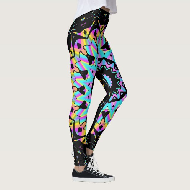 Vaporwave candy colored mandala leggings (Höger)