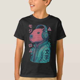 Vaporwave Capybara Japansk Art Anime Manga Ukiyo- T Shirt