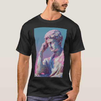 Vaporwave Classical Bust — Neon Gradient Aesthetic T Shirt