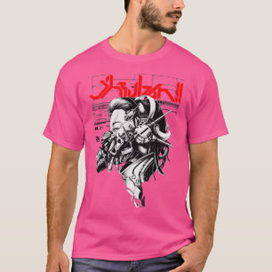 Vaporwave Cyberpunk Cyborg Girl Japan Samurai Aest T Shirt