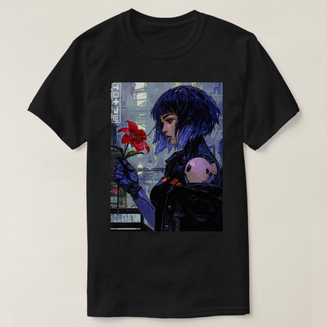 Vaporwave Cyborg Aesthetic Girl T Shirt (Design framsida)