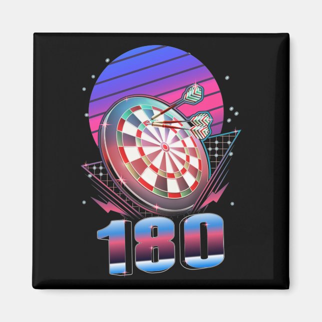 Vaporwave Dart Throwing Dartboard 180 Darts Magnet (Framsidan)