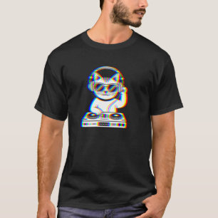 Vaporwave DJ Cat Kitten Music Rave EDM Music Conce T Shirt