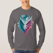 Vaporwave Drak Vattenfärg Långärmad