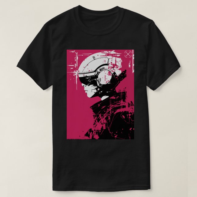 Vaporwave Dystopian Urban Cyberpunk Style T Shirt (Design framsida)