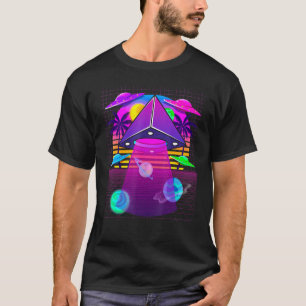 Vaporwave Egyptian Pyramid Ufo Saucer-Utomjordinga T Shirt