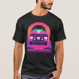 Vaporwave-estetisk design med kassettband t shirt