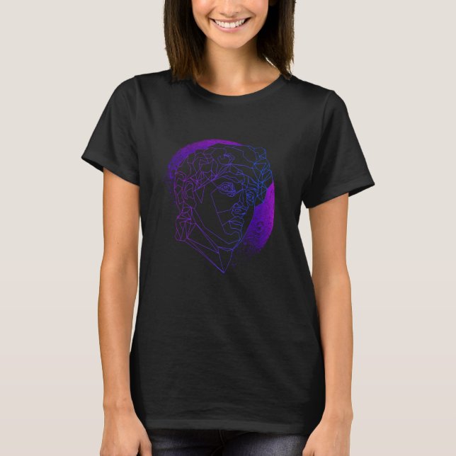 Vaporwave-estetisk låg poly geometrisk grekisk sku t shirt (Framsida)
