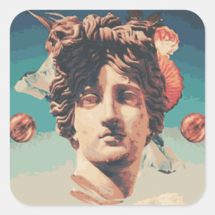 Vaporwave estetisk statyklistermärke fyrkantigt klistermärke