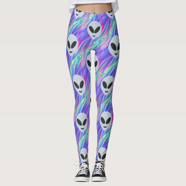 vaporwave-främmande emoji leggings (Framsida)