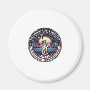 Vaporwave Frihet Patriotisk Patriotisk Vaporwave R Magnet