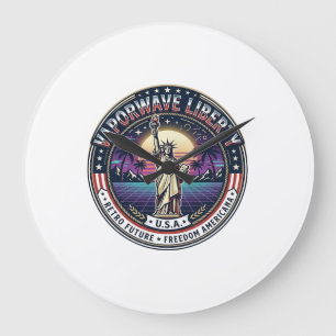 Vaporwave Frihet Patriotisk Patriotisk Vaporwave R Stor Klocka