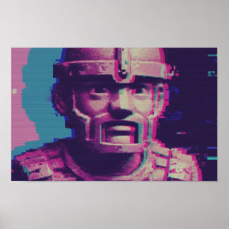 Vaporwave Glitch Art Porträtt Poster