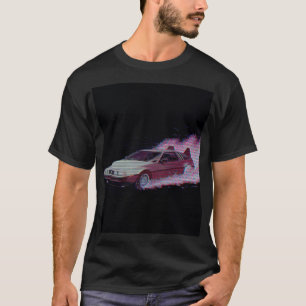Vaporwave Glitch Car T-shirt - 80-tals Åktur