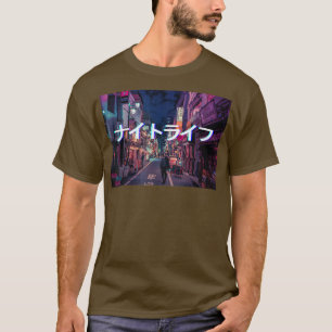 Vaporwave Glitch Outrun Tokyo Night Life Naito Rai T Shirt