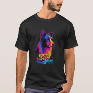 Vaporwave Gräns Collie Mamma Futuristiska Gräns Co T Shirt