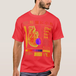 Vaporwave Heart Streetwear Eboyjapanska kläder A T Shirt