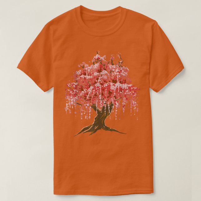 Vaporwave Japan Stil Cherry Blommar Sakura T Shirt (Design framsida)