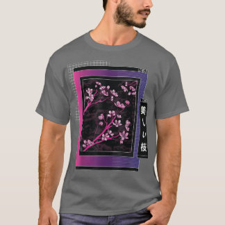 Vaporwave Japan Stil japansk Cherry Blommar Saku T Shirt