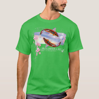 Vaporwave Japanese Koi Sakura Cherry Blossom Nishi T Shirt